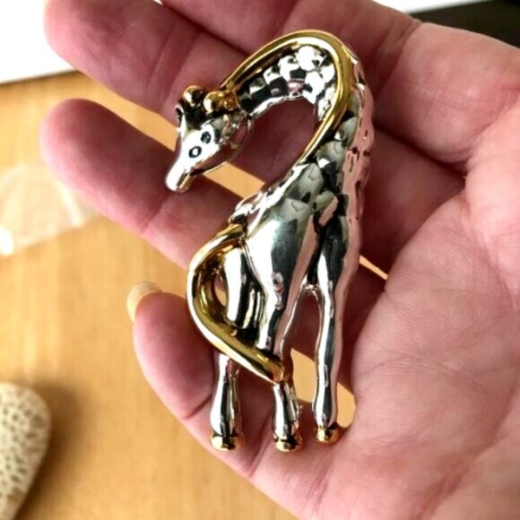 Giraffe Pendant Pin New Safari Zoo Dual Function Necklace Brooch Triple … - Picture 1 of 12